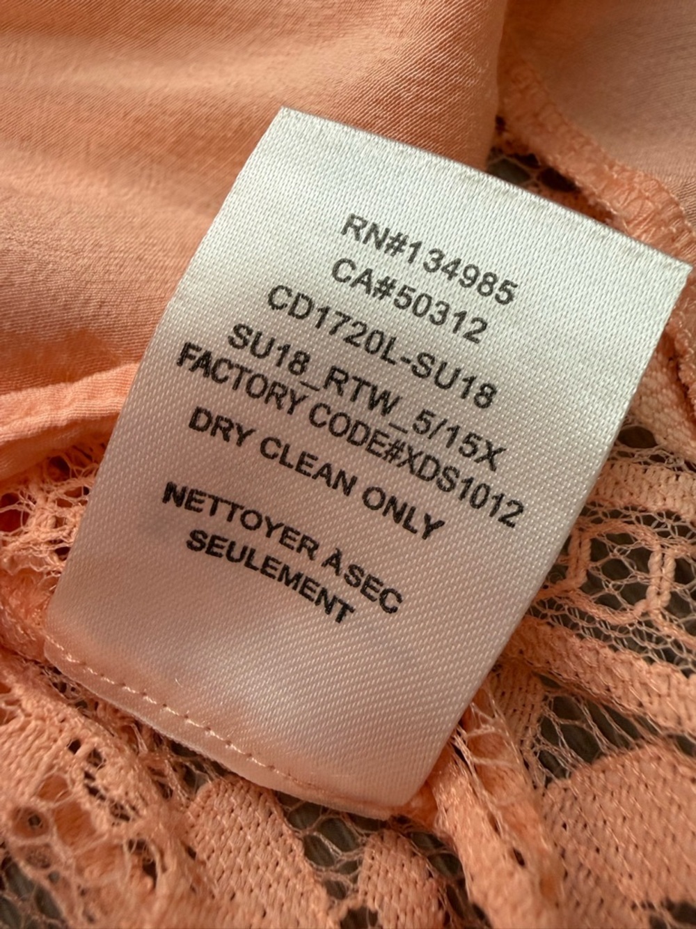 For Love & Lemons Peach Lovebird Lace Midi Dress Small - Picture 7 of 9